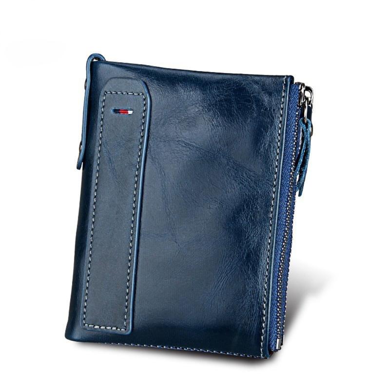Retro Style RFID Blocking Small Wallet with Coin Pocket & Card Slots