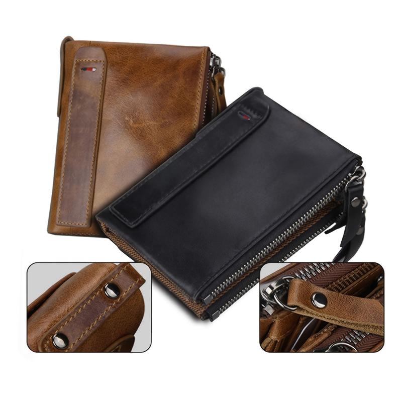 Retro Style RFID Blocking Small Wallet with Coin Pocket & Card Slots