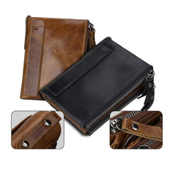 Retro Style RFID Blocking Small Wallet with Coin Pocket & Card Slots
