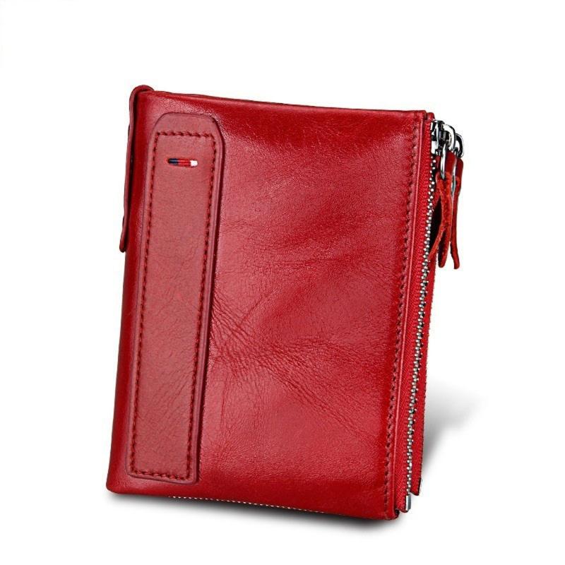 Retro Style RFID Blocking Small Wallet with Coin Pocket & Card Slots