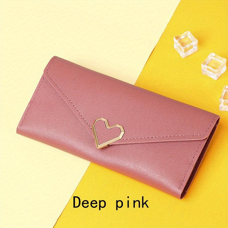 Heart Decor Trifold Wallet Credit Card Storage & Organizer