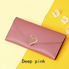 Heart Decor Trifold Wallet Credit Card Storage & Organizer