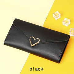 Heart Decor Trifold Wallet Credit Card Storage & Organizer