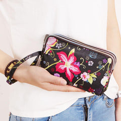 Print Pattern Coin Purse Long Wallet with Zippers