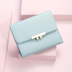 Minimalist Solid Short Wallet Trifold Coin Purse