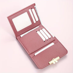Minimalist Solid Short Wallet Trifold Coin Purse