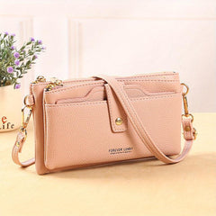 Women's Minimalist Phone Bag Long Coin Purse Solid Zipper Clutch Bag