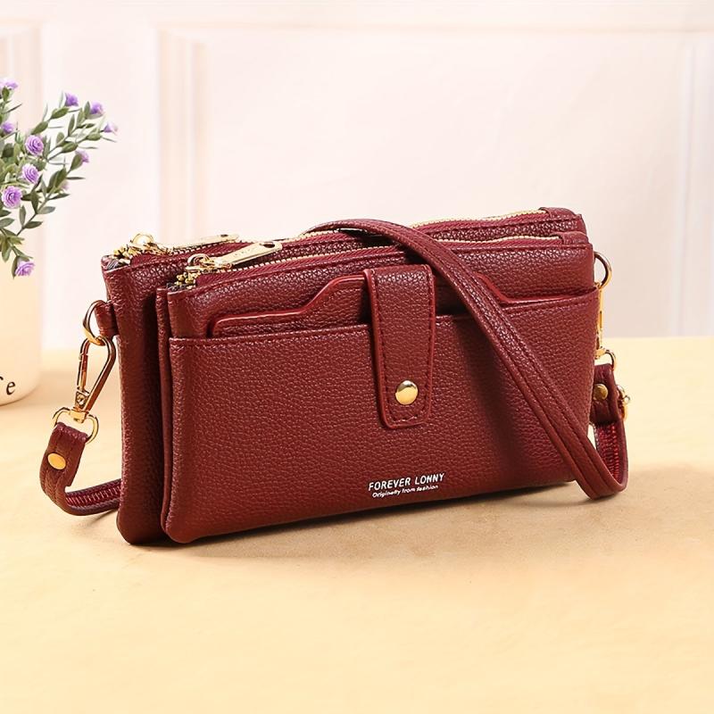 Women's Minimalist Phone Bag Long Coin Purse Solid Zipper Clutch Bag