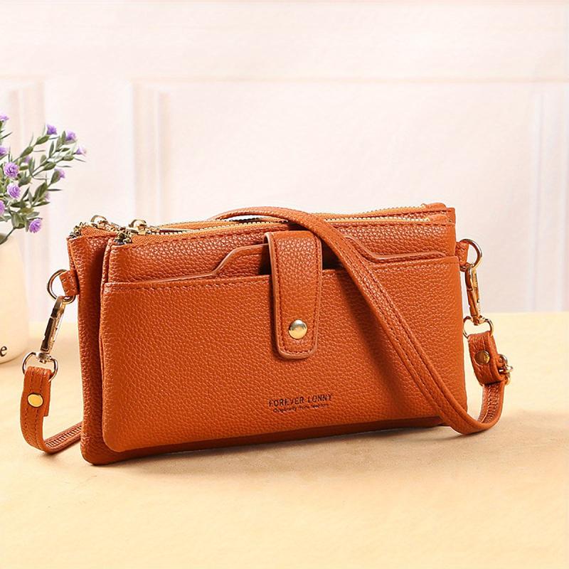 Women's Minimalist Phone Bag Long Coin Purse Solid Zipper Clutch Bag