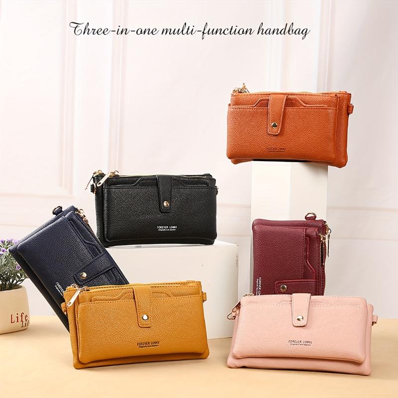 Women's Minimalist Phone Bag Long Coin Purse Solid Zipper Clutch Bag