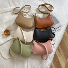 Minimalist Shoulder Bag For Women Solid Underarm Bag Zipper Handbag