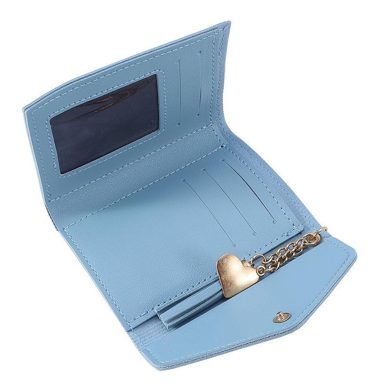 Short Wallet With Tassel Pendant Lychee Pattern Money Clip