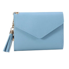 Short Wallet With Tassel Pendant Lychee Pattern Money Clip