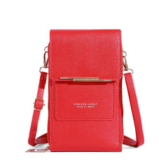 Solid Touch Screen Crossbody Bag with Zipper