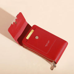 Solid Touch Screen Crossbody Bag with Zipper