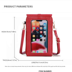 Solid Touch Screen Crossbody Bag with Zipper
