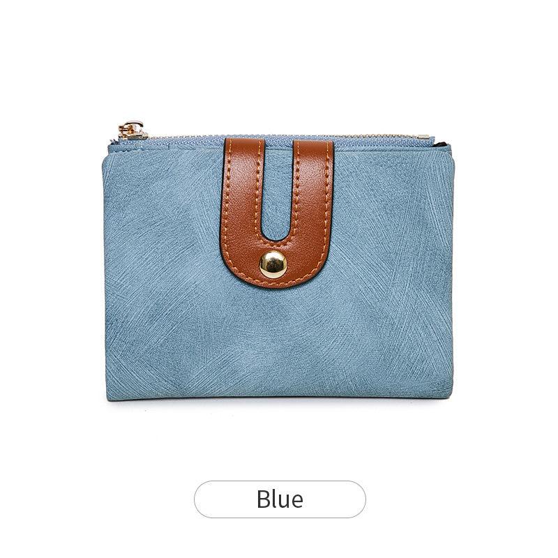 Small Wallet Faux Leather with Card Slots & ID Window