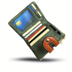 Small Wallet Faux Leather with Card Slots & ID Window