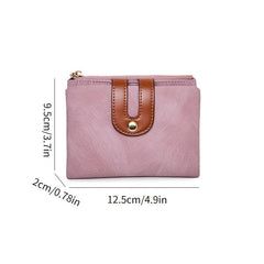 Small Wallet Faux Leather with Card Slots & ID Window