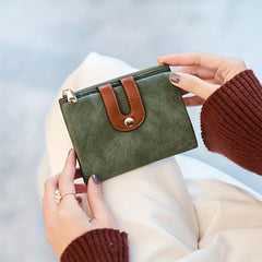 Small Wallet Faux Leather with Card Slots & ID Window