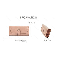 Stitch Detail Women's Long Wallet with Card Slots & ID Window