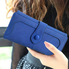 Stitch Detail Women's Long Wallet with Card Slots & ID Window