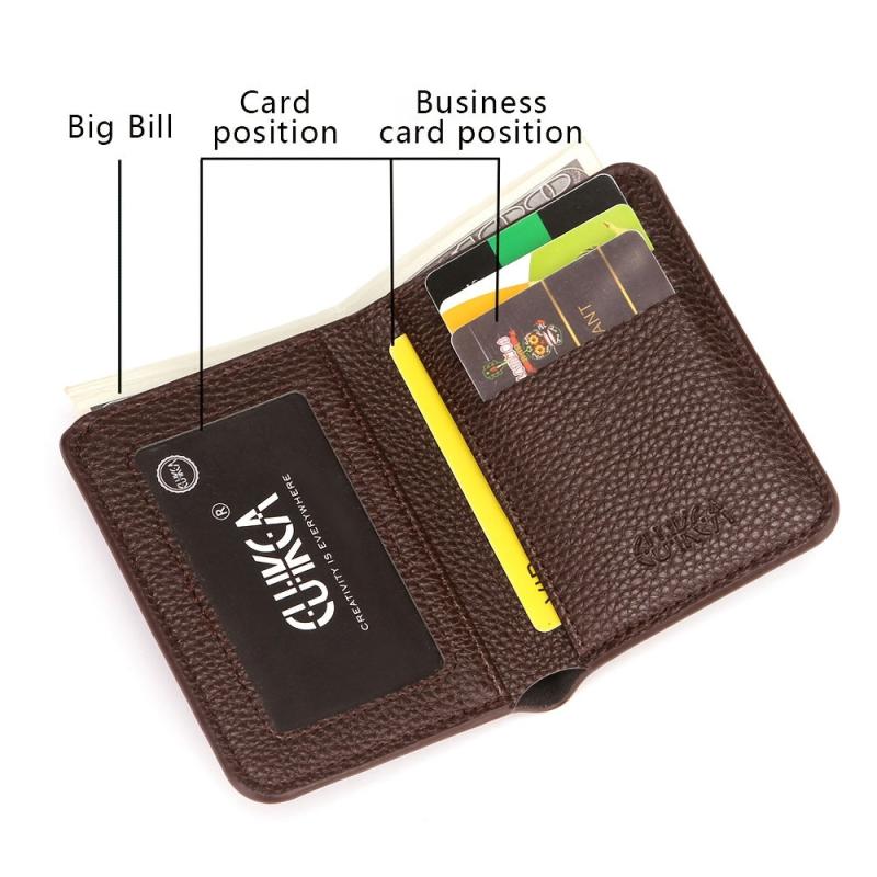 Vintage Bifold Coin Purse Multifunctional Wallet Faux Leather
