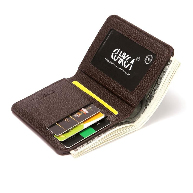 Vintage Bifold Coin Purse Multifunctional Wallet Faux Leather