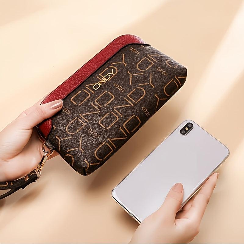 Stylish Vintage Long Clutch Zipper Purse With Wristband