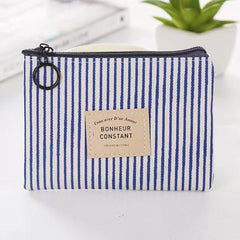 Striped Cosmetic Bag with Zipper