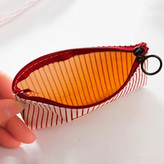 Striped Cosmetic Bag with Zipper
