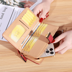 Hollow Leaves Pattern Wallet Long Coin Purse