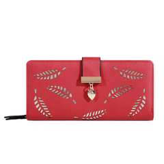 Hollow Leaves Pattern Wallet Long Coin Purse