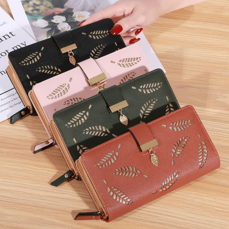 Hollow Leaves Pattern Wallet Long Coin Purse