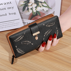 Hollow Leaves Pattern Wallet Long Coin Purse