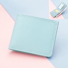 Slim Faux Leather Wallet w/ Card Slots & ID Window