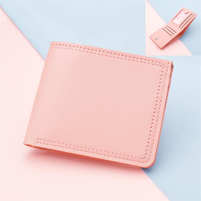 Slim Faux Leather Wallet w/ Card Slots & ID Window