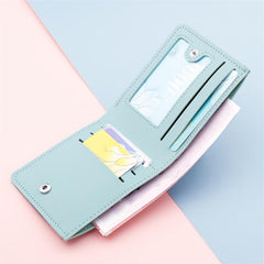 Slim Faux Leather Wallet w/ Card Slots & ID Window
