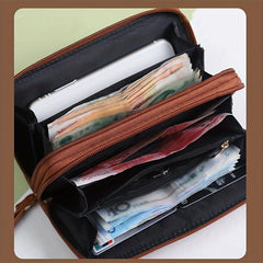 Large Capacity Colorblock Long Wallet Zipper Coin Purse Clutch