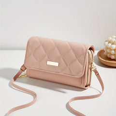Quilted Detail Flap Bag Large Capacity Phone Bag