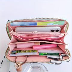 Cow Pattern Zipper Coin Purse Faux Leather Clutch Wallet