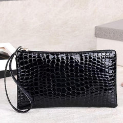 Crocodile Pattern Coin Purse Clutch Wallet Zipper Bag