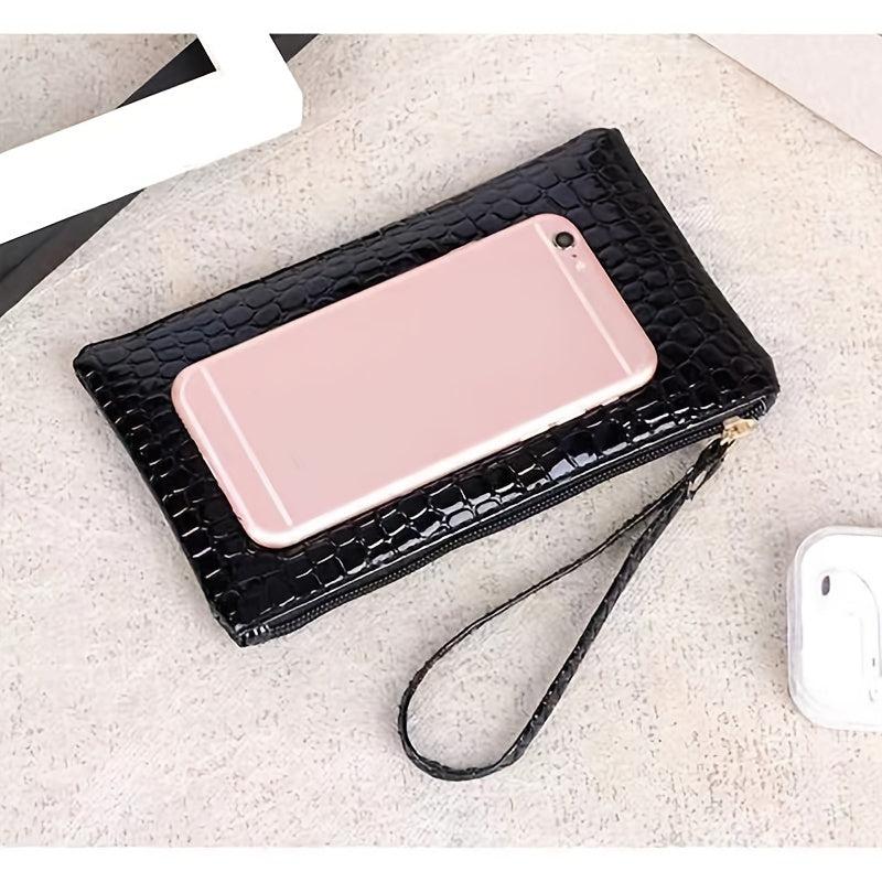 Crocodile Pattern Coin Purse Clutch Wallet Zipper Bag
