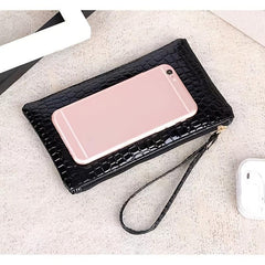 Crocodile Pattern Coin Purse Clutch Wallet Zipper Bag