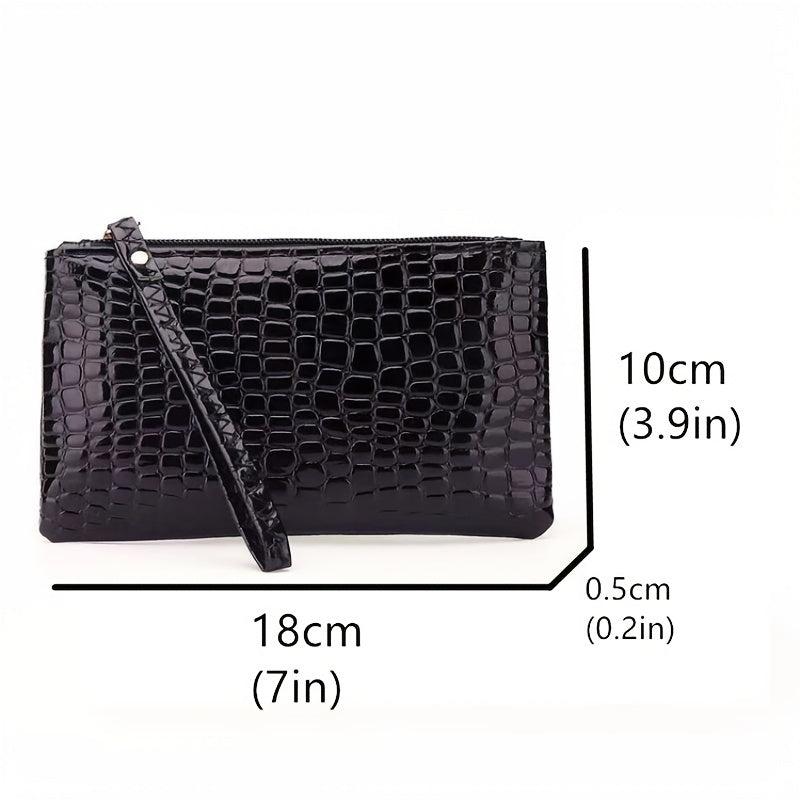 Crocodile Pattern Coin Purse Clutch Wallet Zipper Bag