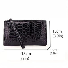 Crocodile Pattern Coin Purse Clutch Wallet Zipper Bag