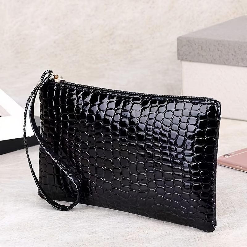 Crocodile Pattern Coin Purse Clutch Wallet Zipper Bag