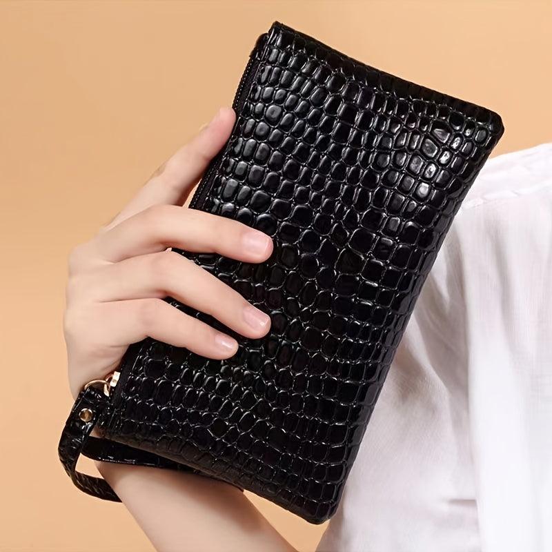 Crocodile Pattern Coin Purse Clutch Wallet Zipper Bag