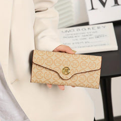 Vintage Geometric Pattern Long Wallet Trifold Coin Purse