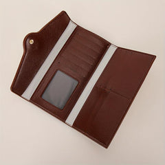 Vintage Geometric Pattern Long Wallet Trifold Coin Purse
